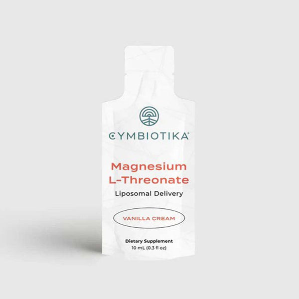 Cymbiotika Magnesium L-Threonate dietary supplement packaging on a white background