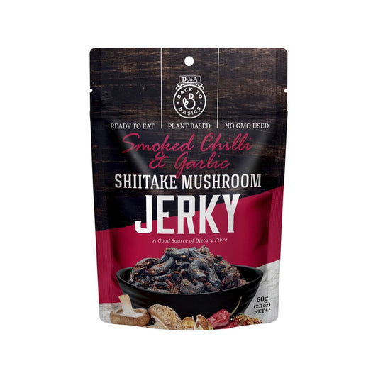 DJ&A Shiitake Mushroom Jerky Smoked Chilli & Garlic - 12x60g