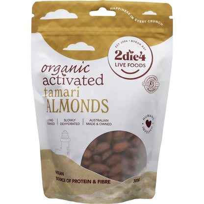 2DIE4 LIVE FOODS Activated Organic Tamari Almonds 300g - L'Organic
