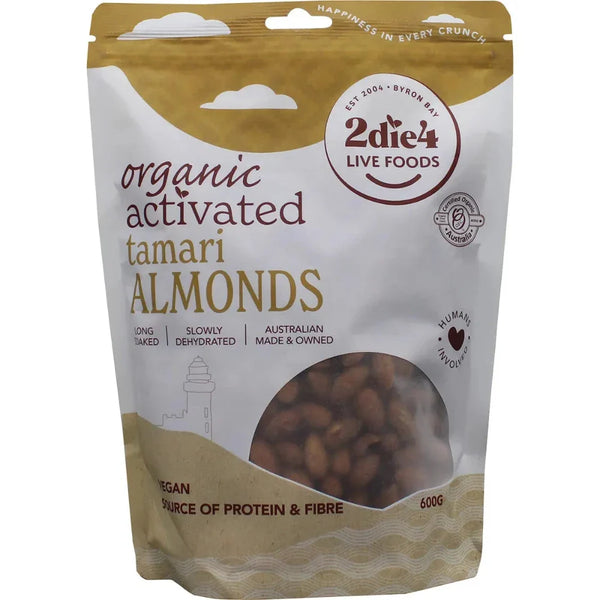 2DIE4 LIVE FOODS Activated Organic Tamari Almonds 600g - L'Organic