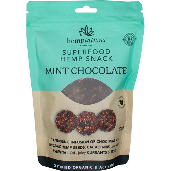 2DIE4 LIVE FOODS Hemptations Mint Chocolate 200g - L'Organic