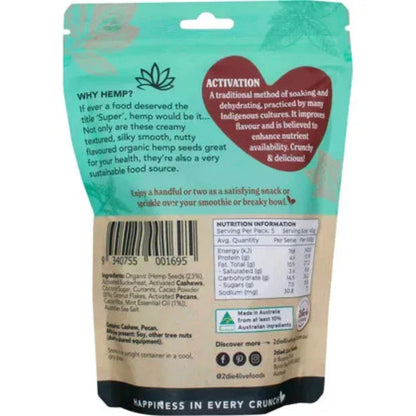 2DIE4 LIVE FOODS Hemptations Mint Chocolate 200g - L'Organic