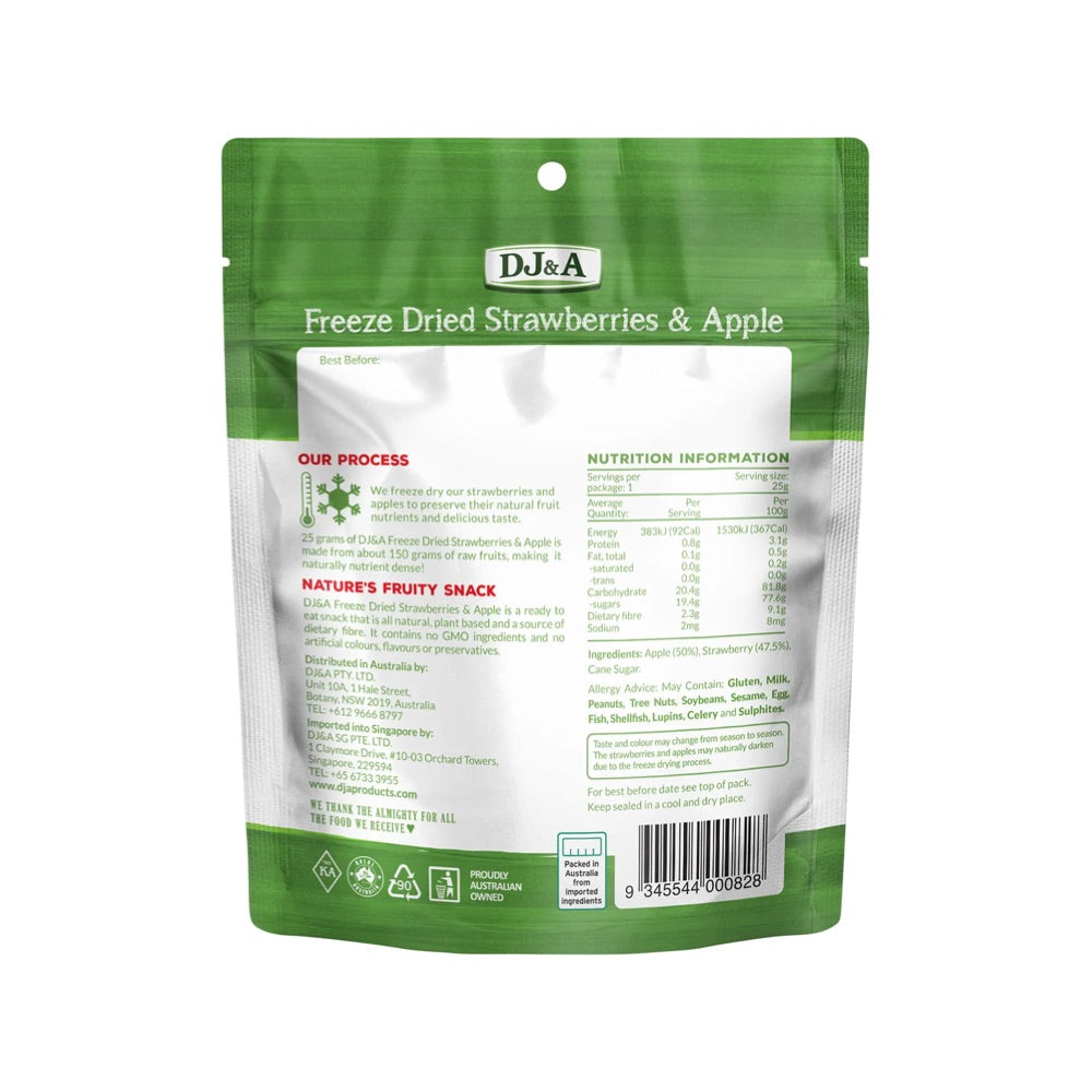 DJ&A Freeze Dried Strawberries & Apple - 10x25g