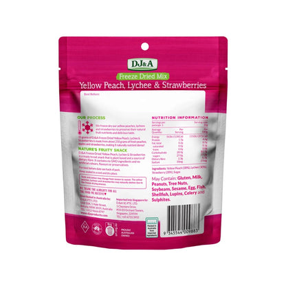 DJ&A Freeze Dried Yellow Peach, Lychee & Strawberries - 10x35g