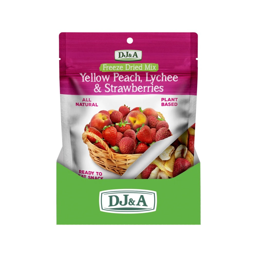 DJ&A Freeze Dried Yellow Peach, Lychee & Strawberries - 10x35g