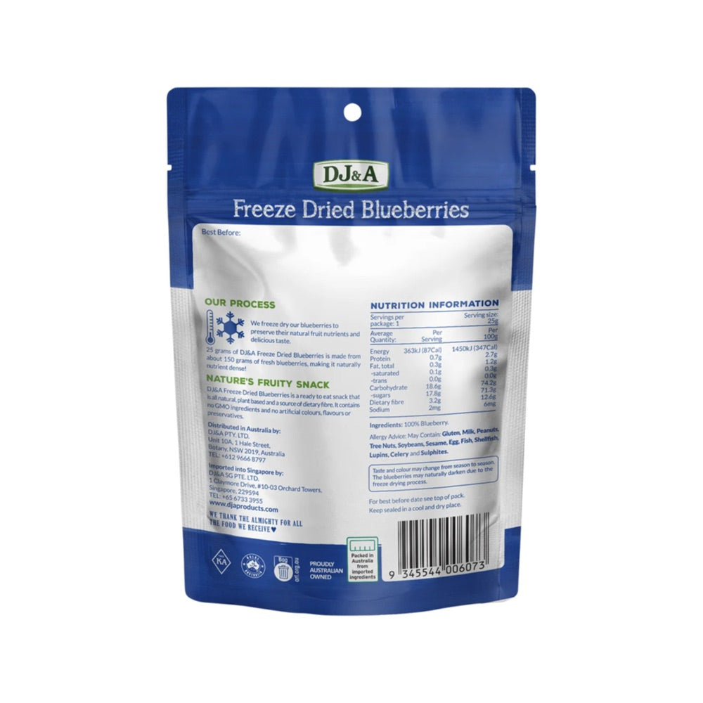 DJ&A Freeze Dried Blueberries - 10x25g