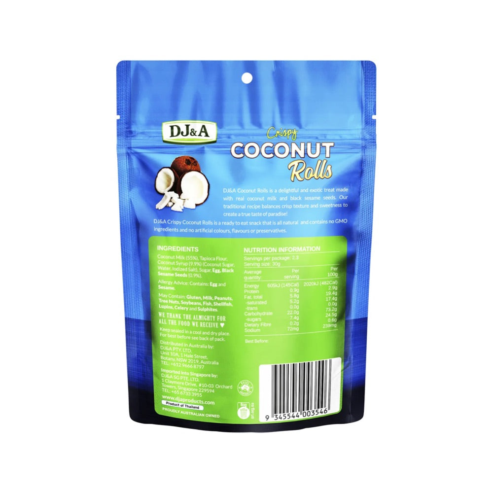 DJ&A Crispy Coconut Rolls - 20x70g