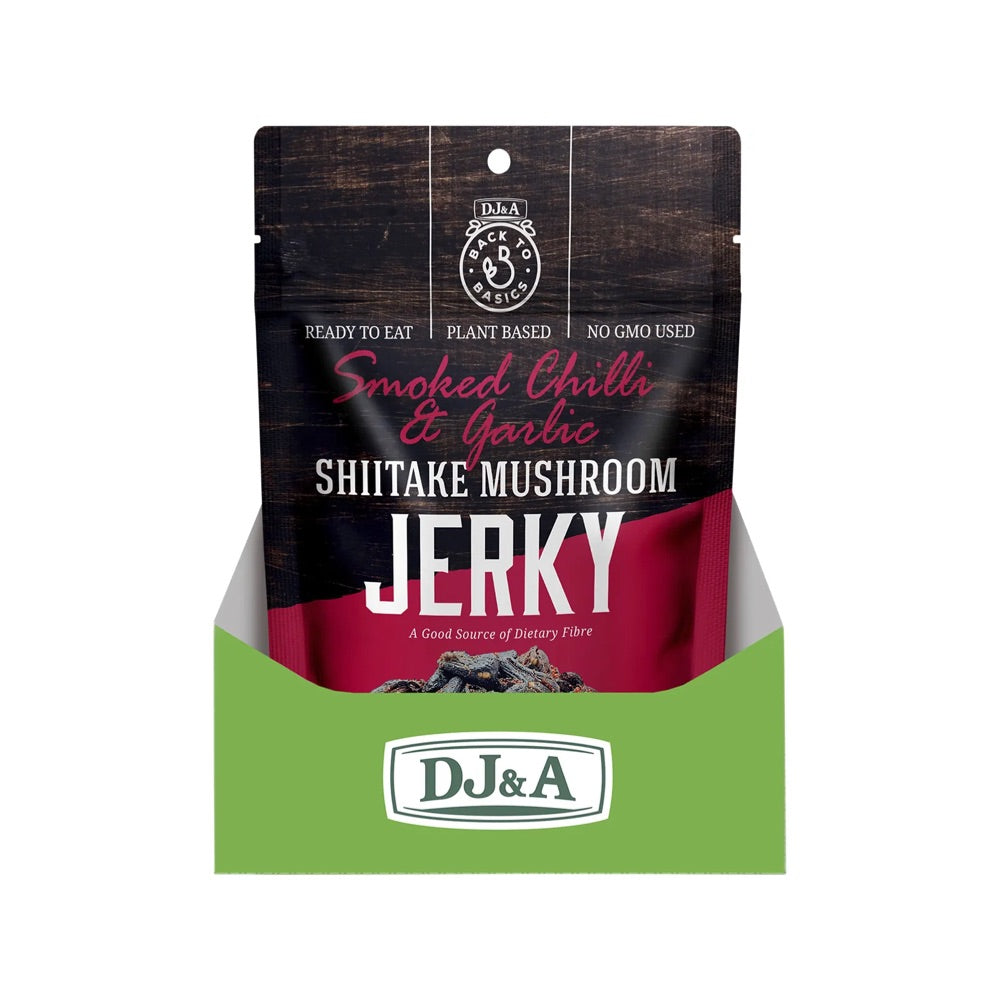 DJ&A Shiitake Mushroom Jerky Smoked Chilli & Garlic - 12x60g