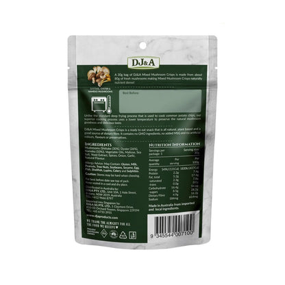 DJ&A Mixed Mushroom Crisps - 12x30g
