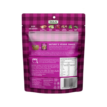 DJ&A Veggie Crisps Sea Salt & Vinegar - 9x90g