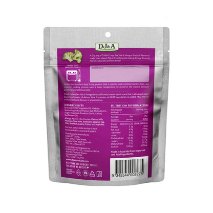 DJ&A Crispy Broccoli Florets Sea Salt & Vinegar - 12x25g
