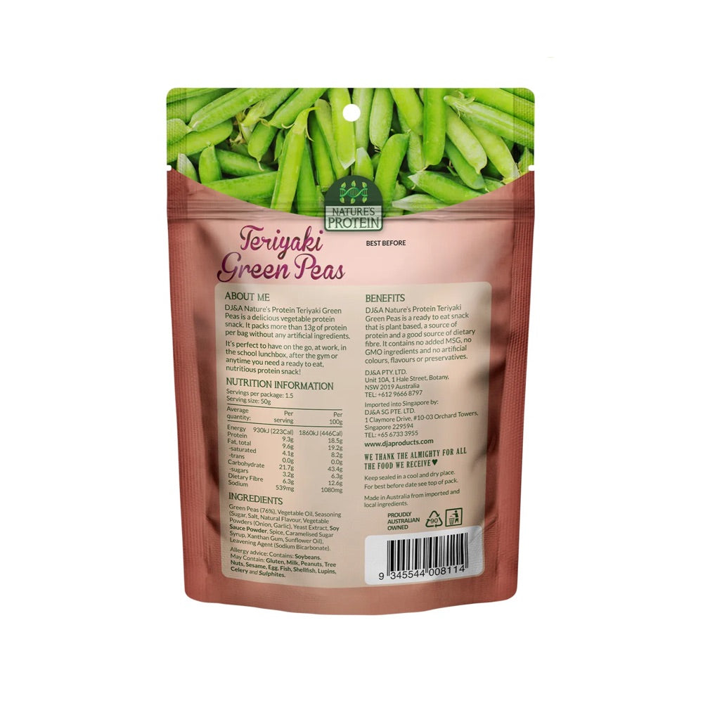 DJ&A Nature's Protein Teriyaki Green Peas - 12x75g