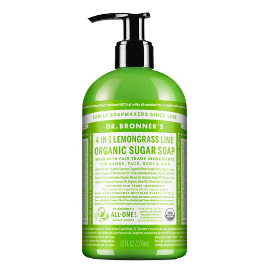 Dr Bronner's Organic Pump Soap - Lemongrass Lime - 355ml