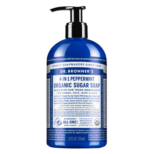 Dr Bronner's Organic Pump Soap - Peppermint - 355ml