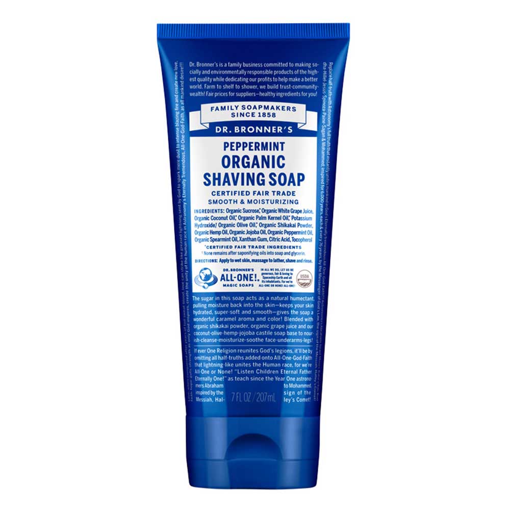 Dr Bronner's Organic Shaving Soap - Peppermint - 207ml