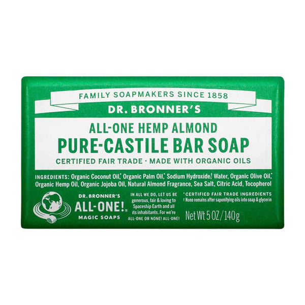 Dr Bronner's Pure-Castile Bar Soap - Almond - 140g