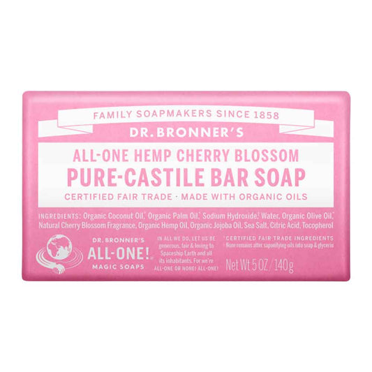 Dr Bronner's Pure-Castile Bar Soap - Cherry Blossom - 140g