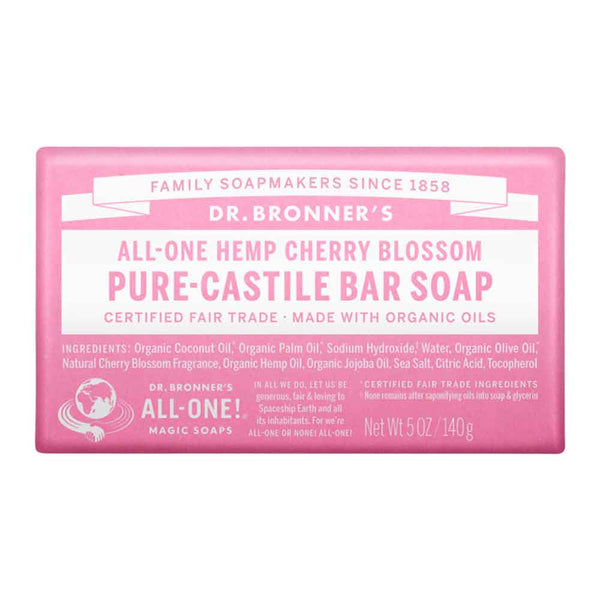 Dr Bronner's Pure-Castile Bar Soap - Cherry Blossom - 140g