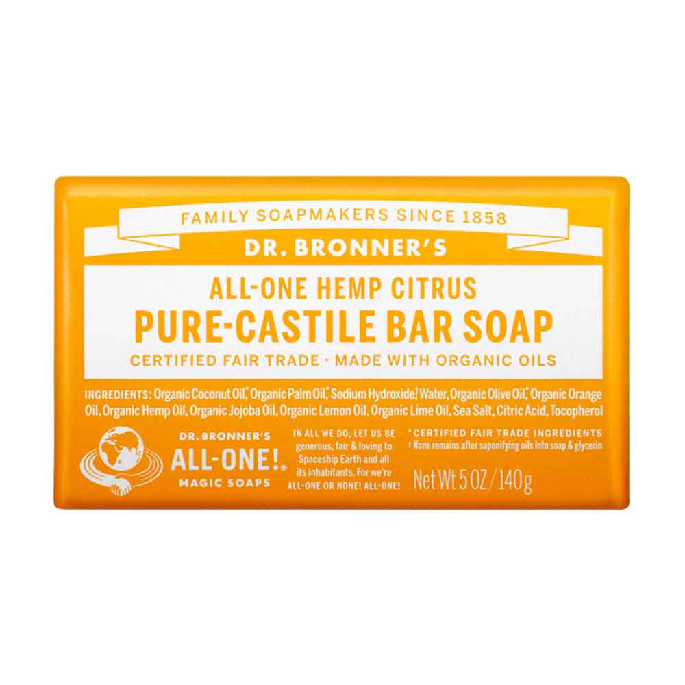 Dr Bronner's Pure-Castile Bar Soap - Citrus Orange - 140g