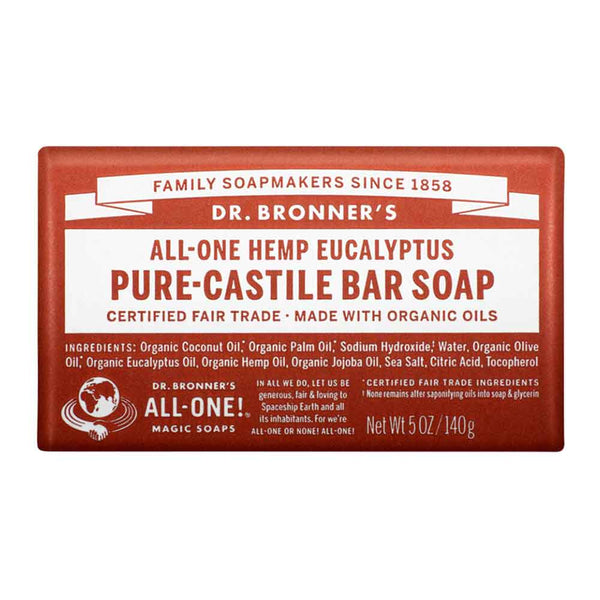 Dr Bronner's Pure-Castile Bar Soap - Eucalyptus - 140g