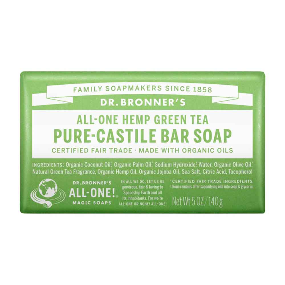 Dr Bronner's Pure-Castile Bar Soap - Green Tea - 140g