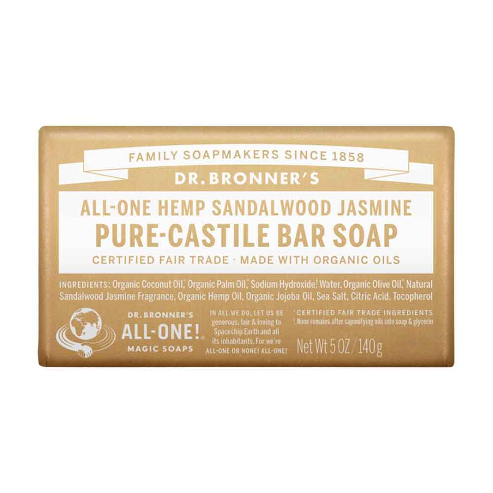 Dr Bronner's Pure-Castile Bar Soap - Jasmine & Sandalwood - 140g