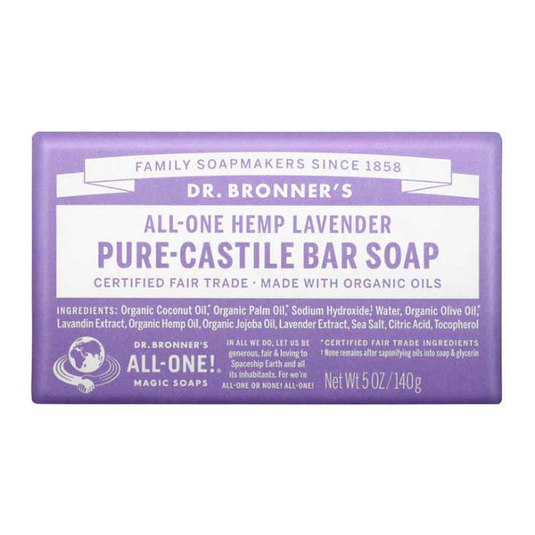 Dr Bronner's Pure-Castile Bar Soap - Lavender - 140g