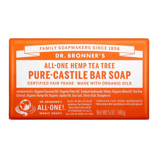 Dr Bronner's Pure-Castile Bar Soap - Tea Tree - 140g