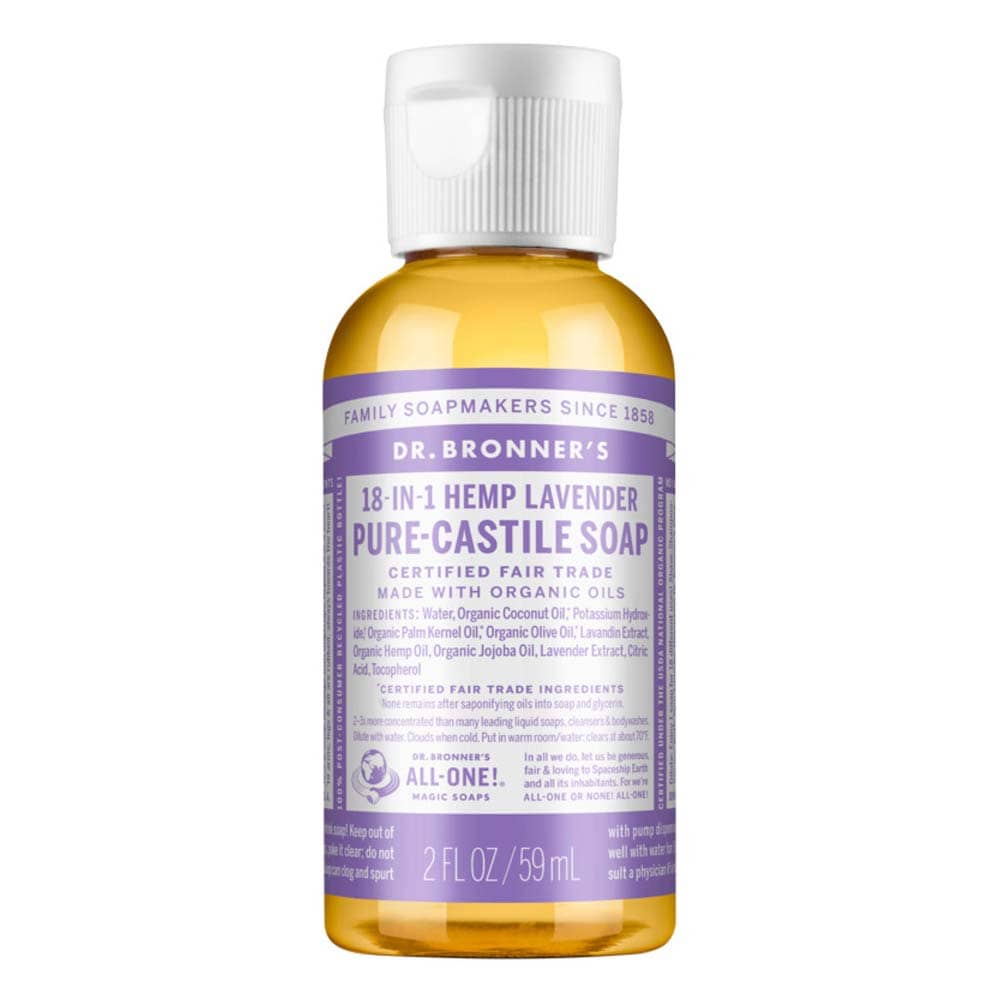 Dr Bronner's Pure Castile Liquid Soap - Lavender - 59ml