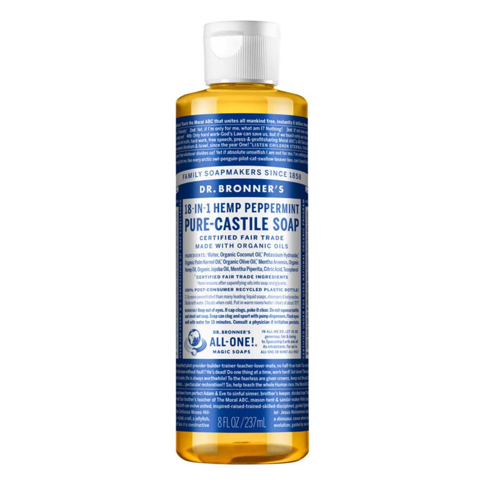 Dr Bronner's Pure Castile Liquid Soap - Peppermint - 237ml