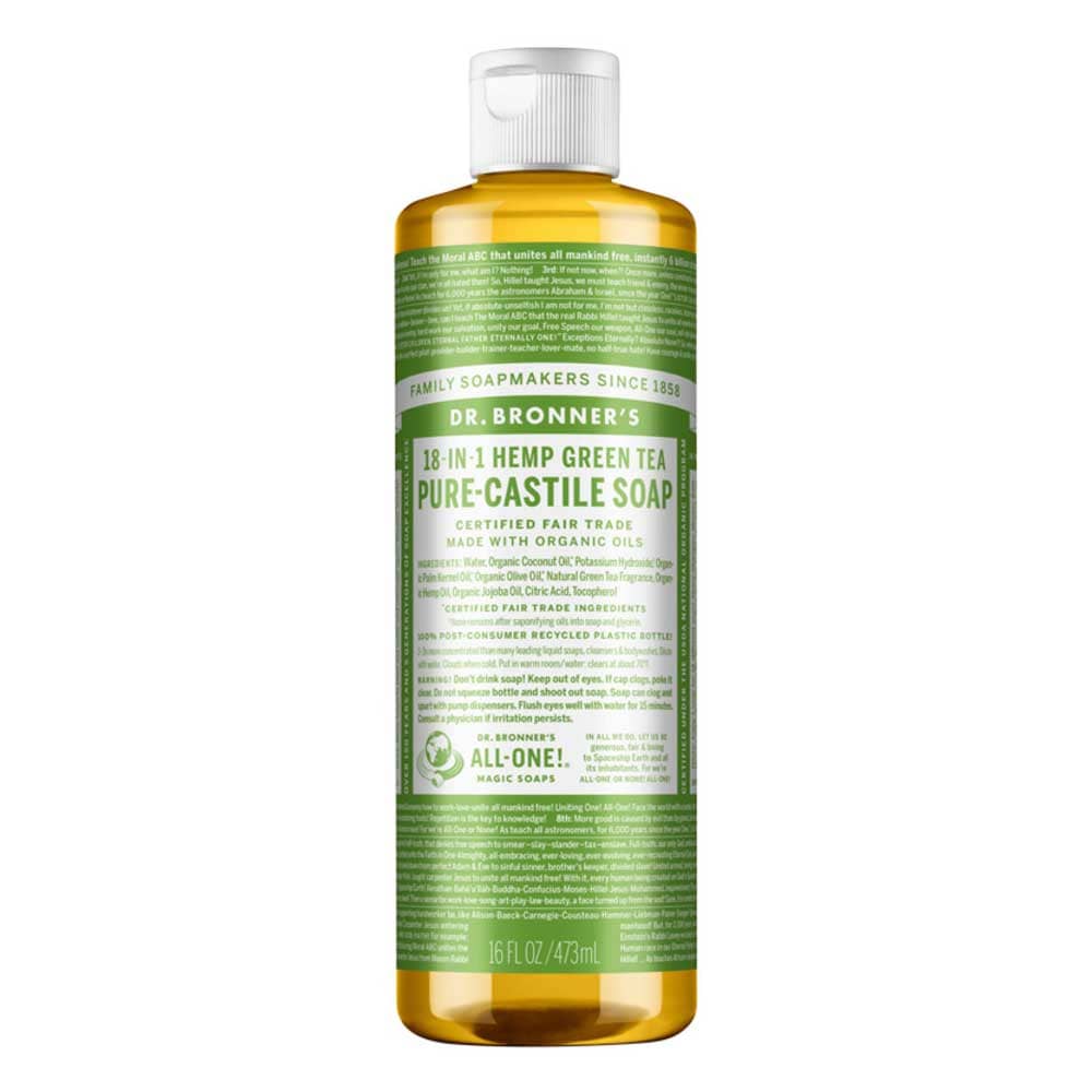 Dr Bronner's Pure Castile Liquid Soap - Green Tea - 473ml