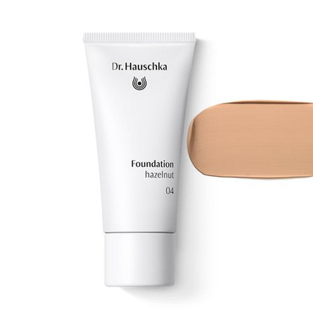 Dr. Hauschka foundation tube with a swatch on a white background