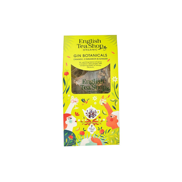 ENGLISH TEA SHOP Gin Botanical Orange, Cinnamon & Ginger 7 Pyramid Tea Bags - L'Organic