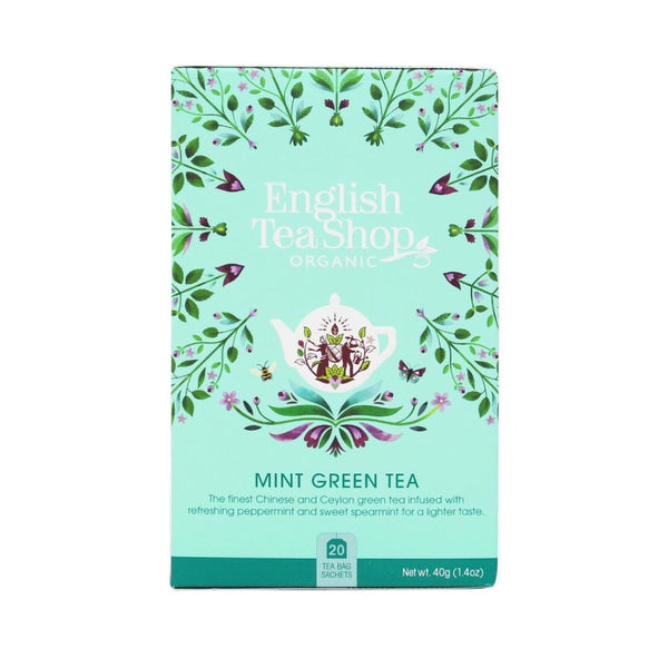 ENGLISH TEA SHOP Organic Mint Green Tea Teabags 20pc 1x - L'Organic