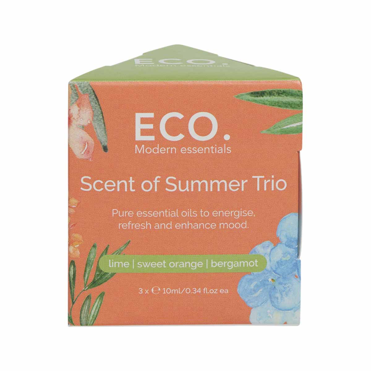 Eco Aroma Essential Oil Trio - Scents of Summer - 10ml x 3 Pack Packaging