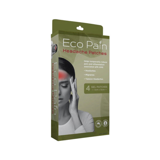 Byron Naturals Eco Pain Patches Headache (Gel Patches - 5cm x 12cm) - 4 Pack - L'Organic