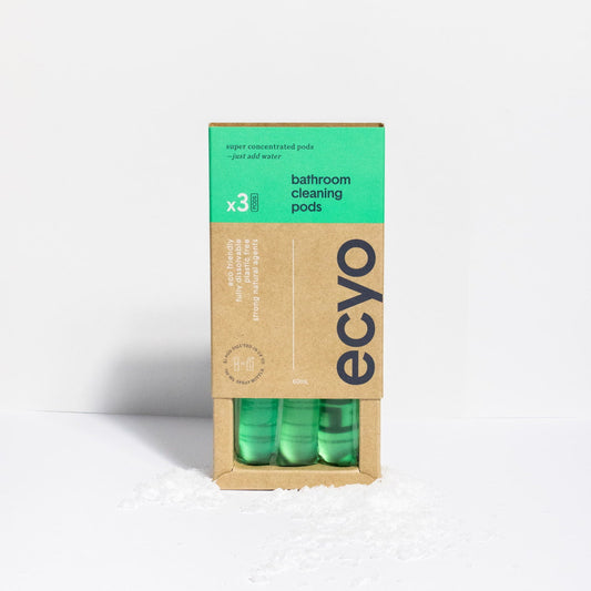 Pack of Ecyo bathroom cleaning pods on a white background
