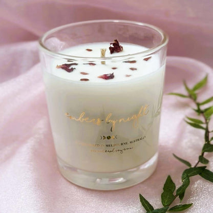 Embers By Night Crystal Infused Candle - Strawberry Champagne