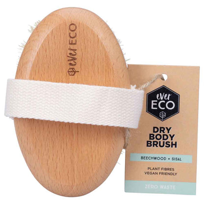 Ever Eco Dry Body Brush Beech Wood Handle, Sisal Bristles - 1 Pack