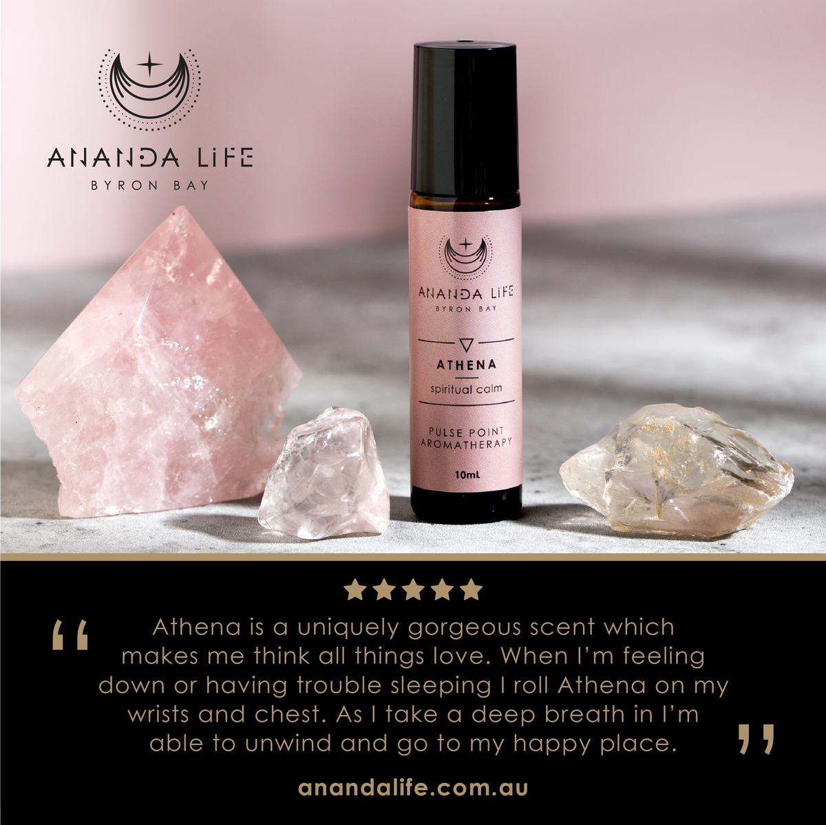 Ananda Life Aromatherapy Perfume Roller Oil - ATHENA - 10ml