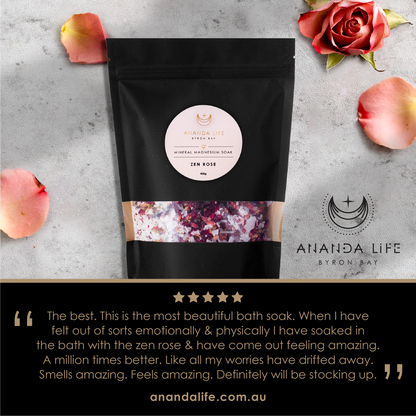 Ananda Life Magnesium Bath Soak - ZEN ROSE - 400g