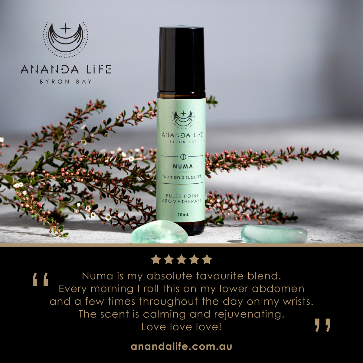 Ananda Life Aromatherapy Perfume Roller Oil - NUMA - 10ml