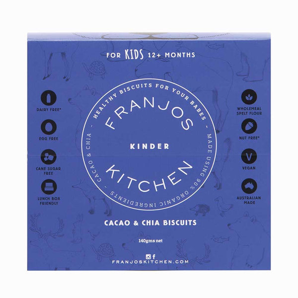 Franjo's Kitchen Kinder Biscuits - Cacao & Chia - 140g