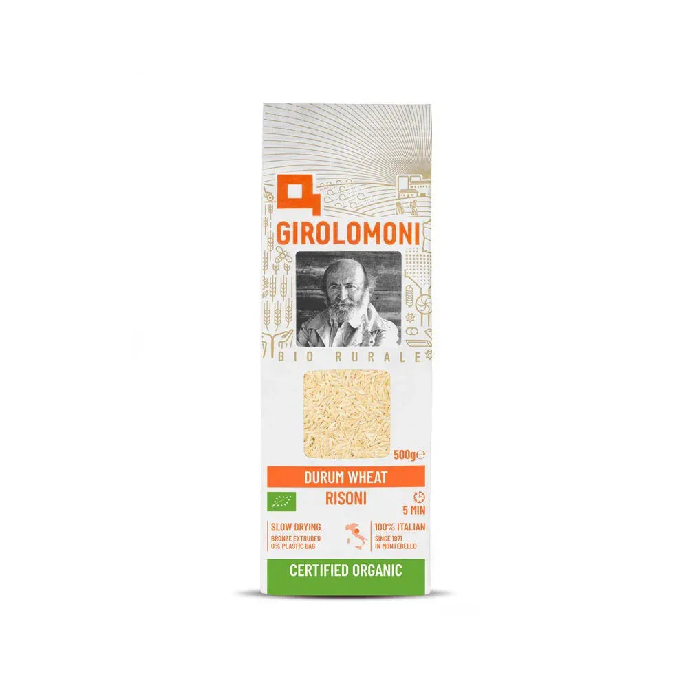 GIROLOMONI Organic Durum Wheat Semolina Risoni - 500g - L'Organic