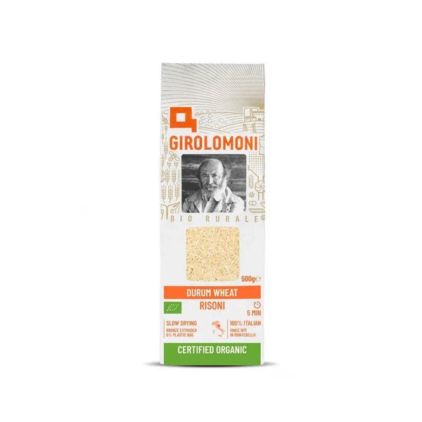 GIROLOMONI Organic Durum Wheat Semolina Risoni - 500g - L'Organic
