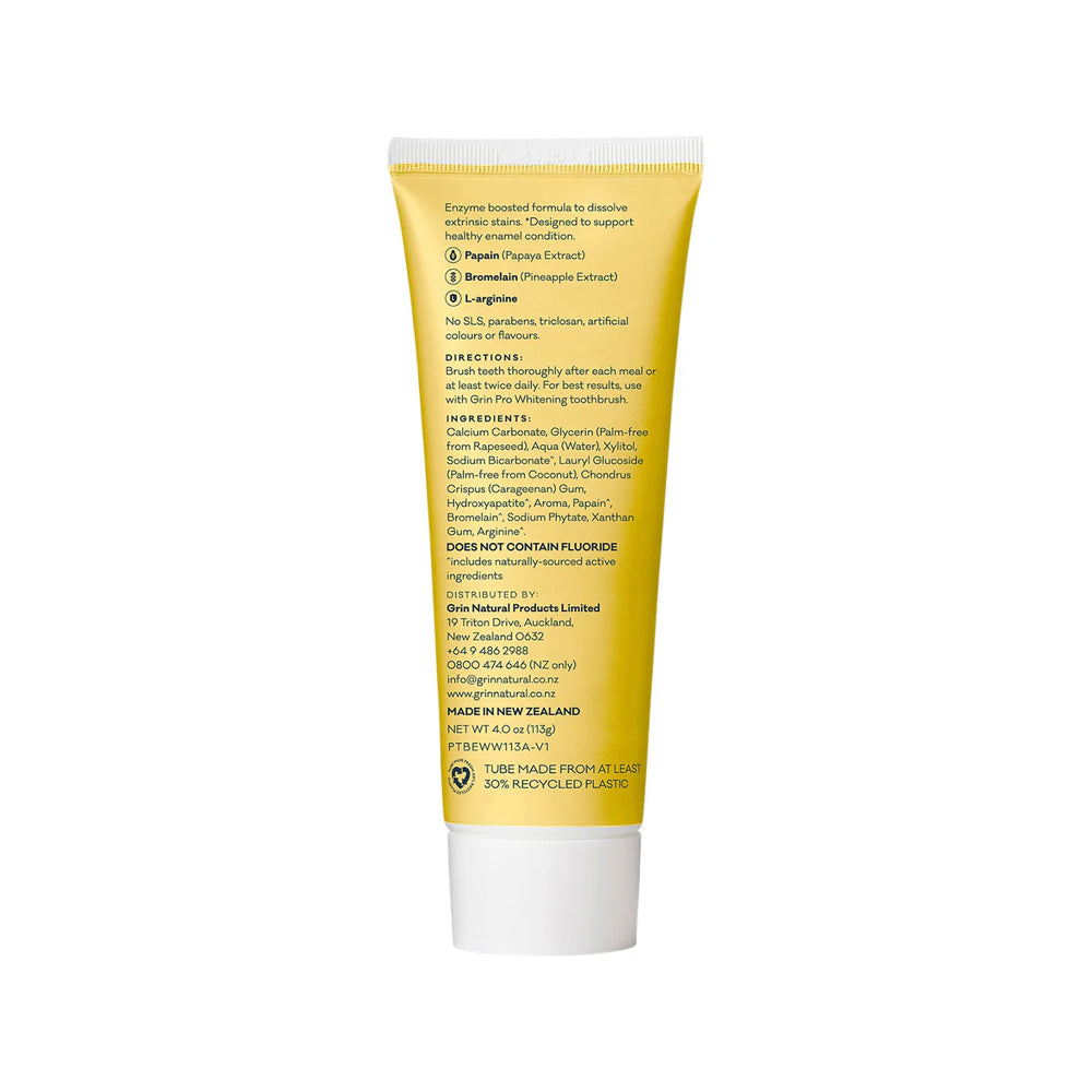 GRIN Pro Toothpaste Enzyme Whitening Nano-Hydroxyapatite - 113g - L'Organic