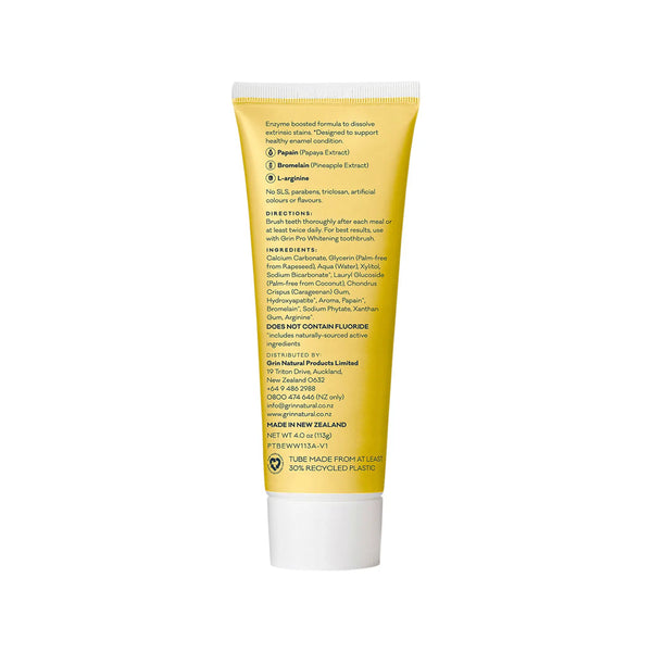 GRIN Pro Toothpaste Enzyme Whitening Nano-Hydroxyapatite - 113g - L'Organic