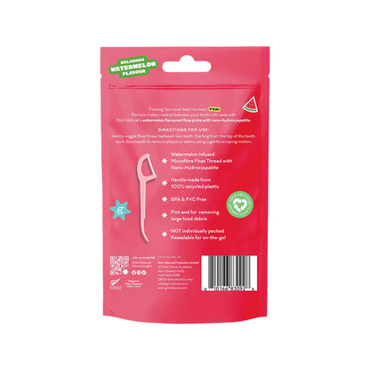 GRIN Ultra Smooth Floss Picks Watermelon Flavoured - 80 Pack - L'Organic
