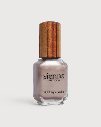 Sienna Nail Polish Gaia - Rose Brown With Silver Satin Glaze - 10ml