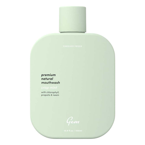 Gem Premium Natural Mouthwash Crisp Mint with Chlorophyll, Propolis & Neem - 500ml